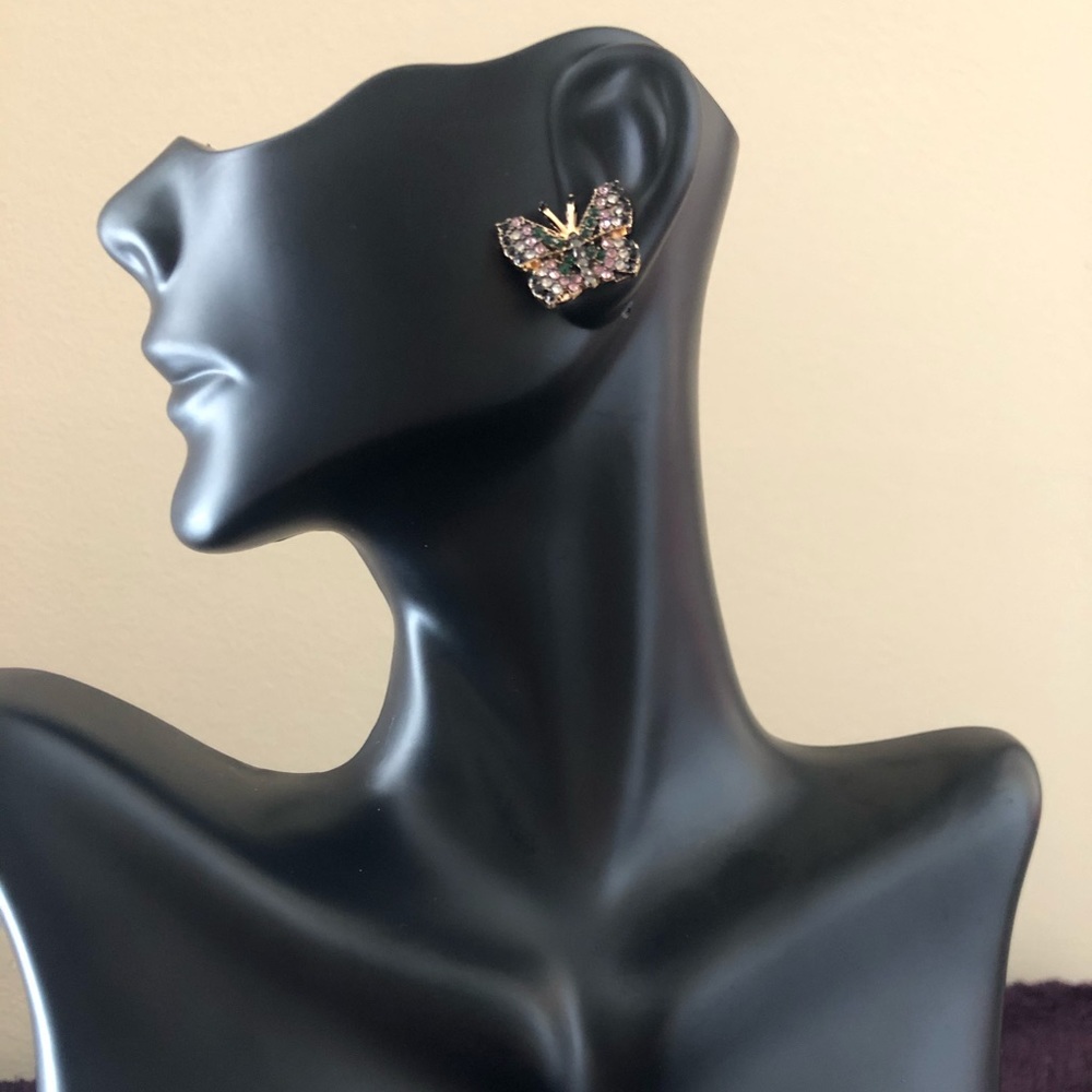 Rhinestone Butterfly Earrings